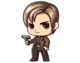 Digital Chibi Art: Leon Kennedy - Resident Evil Fan Illustration