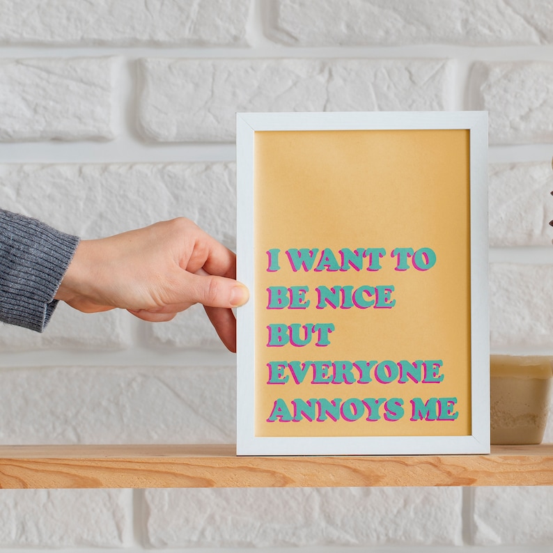 Funny Rude Quote Funky Wall Decor Quirky Art Prints Funny Etsy UK