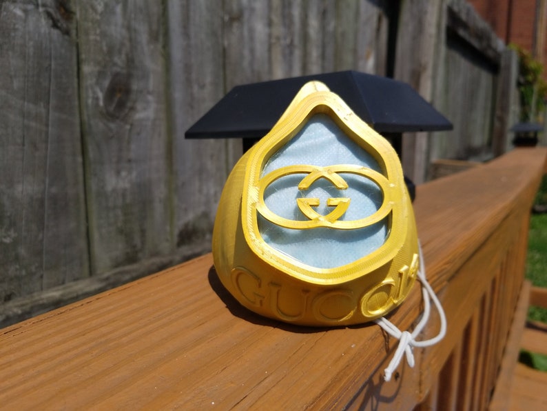 Gucci Mask Filtered Face Mask with Straps in Gold Etsy