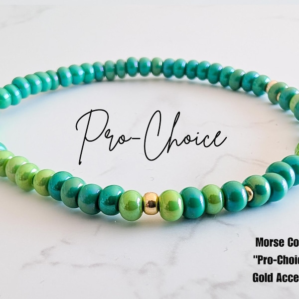 Pro-Choice Morse Code Seed Bead Bracelet | Dainty Pro Choice Bracelet | Blue Dot Red State | Womens Reproductive Rights | Pro Roe Bracelet