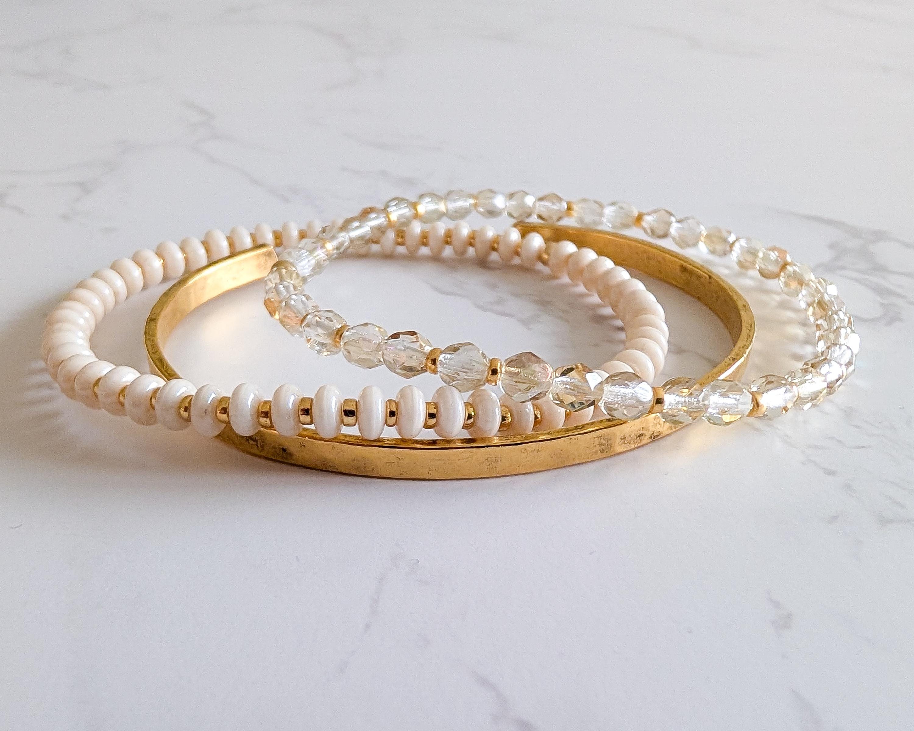 Cream Bead Bracelet - Etsy