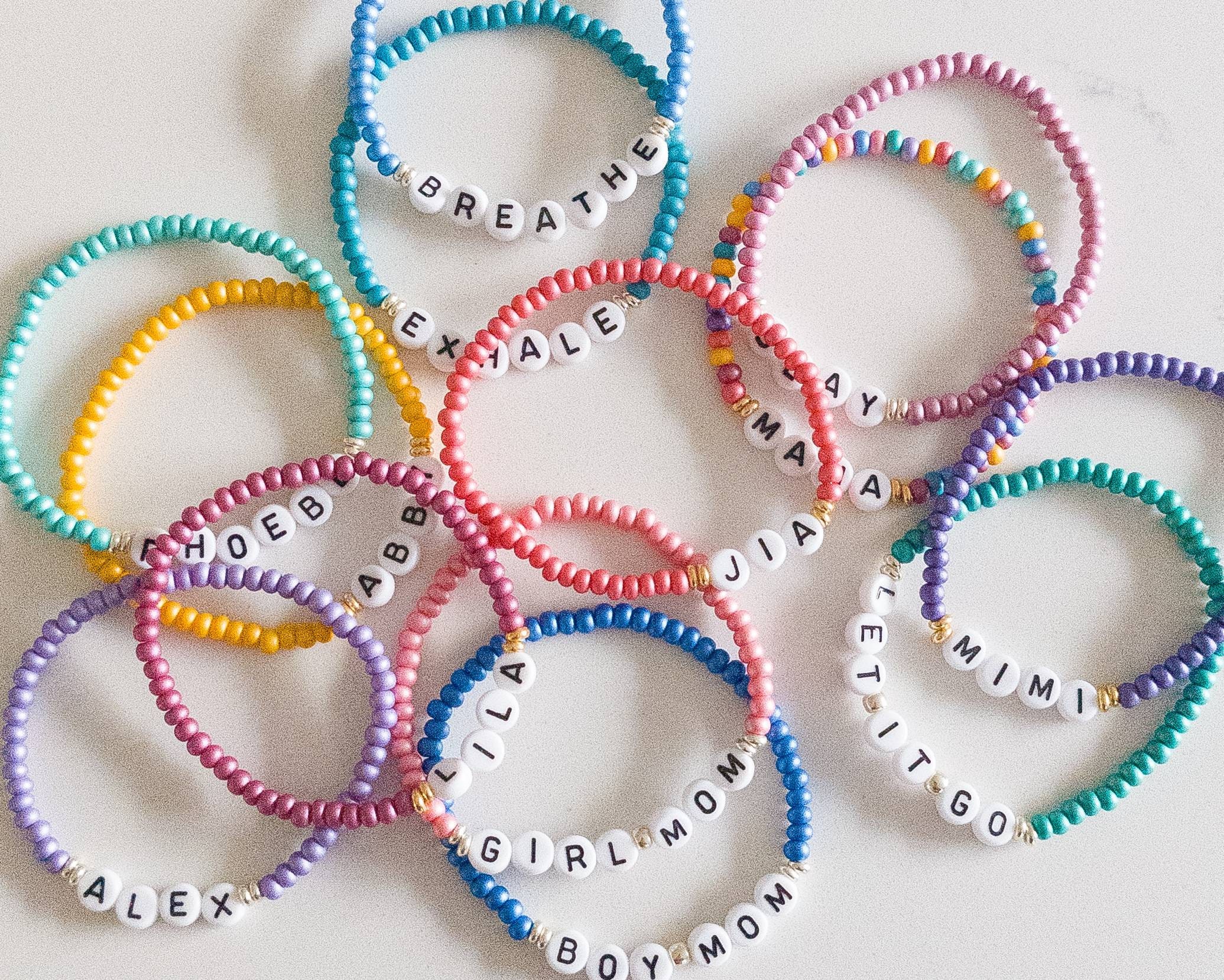 Custom Word Bracelet Personalized Name Bracelet Kids Name Etsy