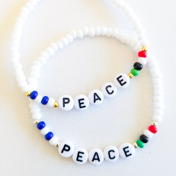 Peace in Gaza Bracelet | 50% of Profits Donated to World Central Kitchen | Peace in Israel and Palestine Bracelet