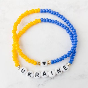 100% of Profits Donated to Support Ukraine Bracelet | Ukraine Donation | Bracelet for Ukraine | Stand with Ukraine | Ukraine Flag Bracelet