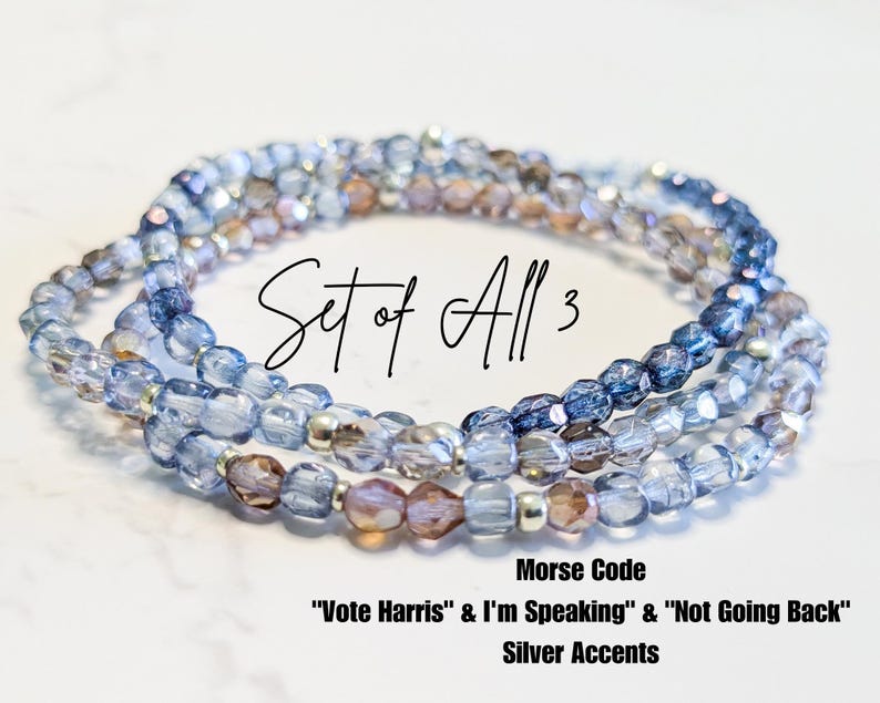 SHIPPING IN DECEMBER Vote Harris Morse Code Bracelet Vote Kamala Harris