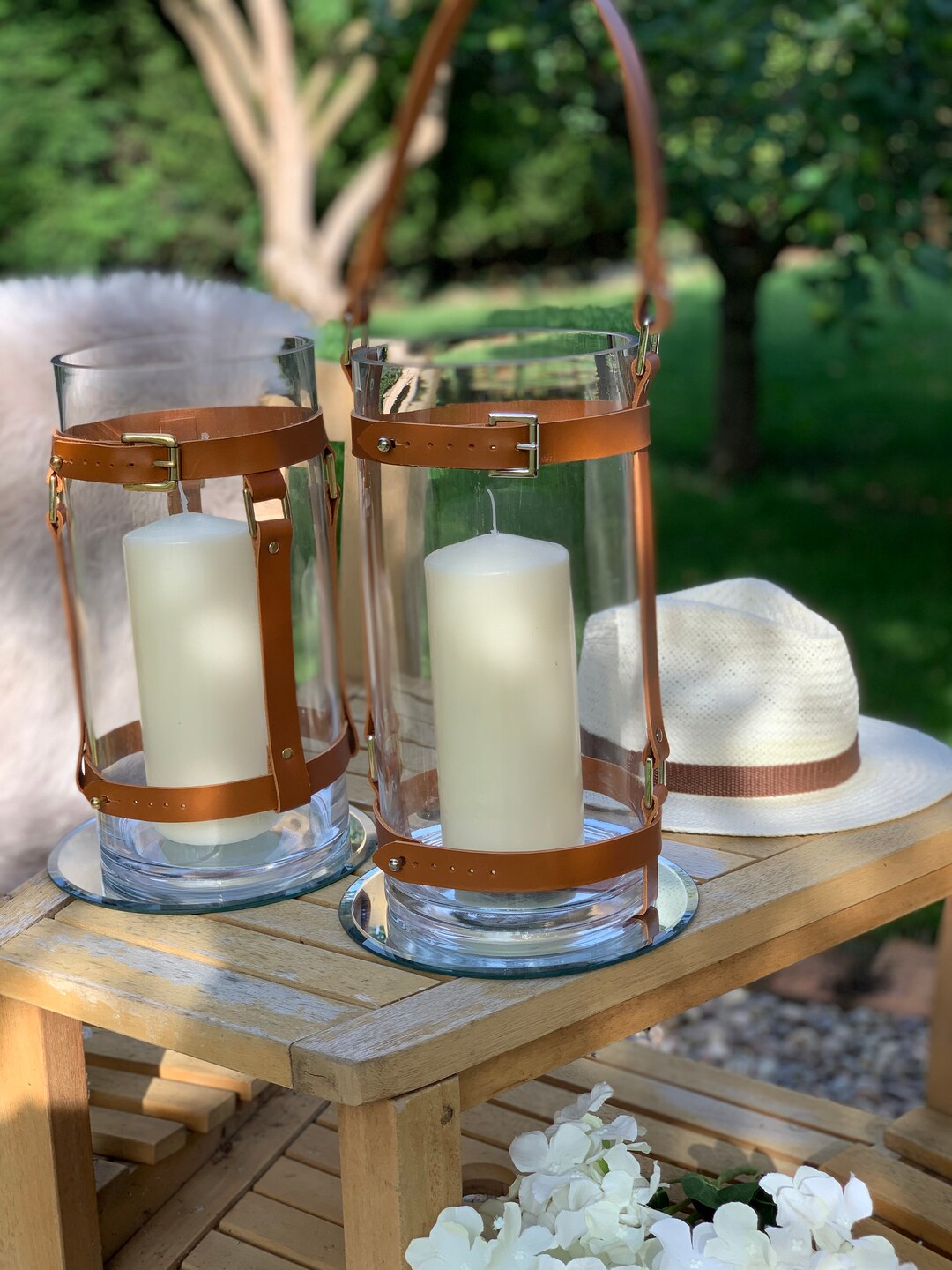 The Wow Leather Candle Storm Lantern / Hurricane Lamp Vase Etsy UK