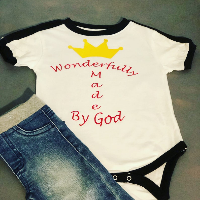 Wonderfully made by god crown onesie