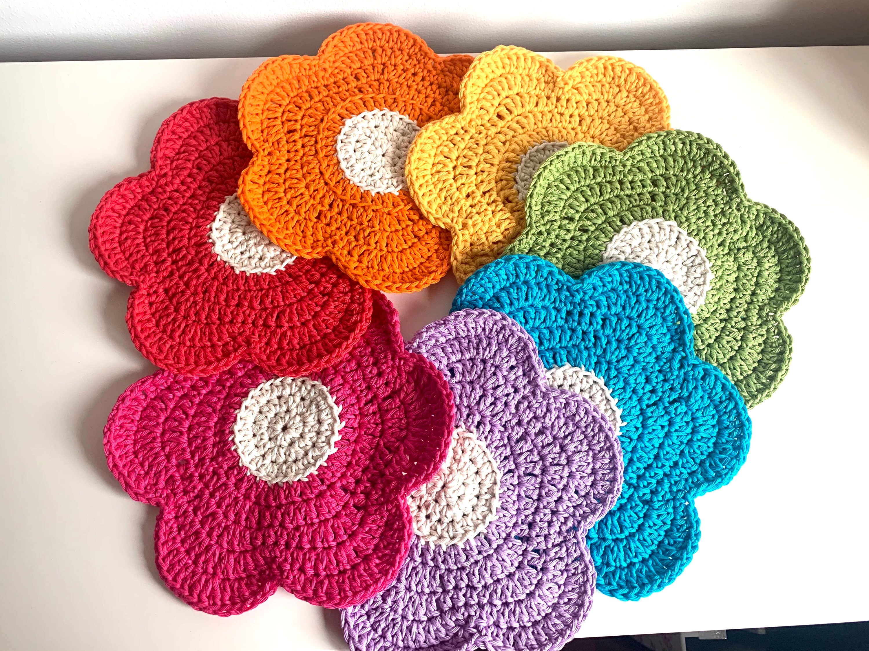 Handmade Cotton Dishcloth Flower Design 100 Cotton Eco Etsy