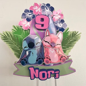 Stitch and Angel Inspired Theme Cake Topper