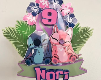 Stitch and Angel inspiriertes Thema Kuchenstecker