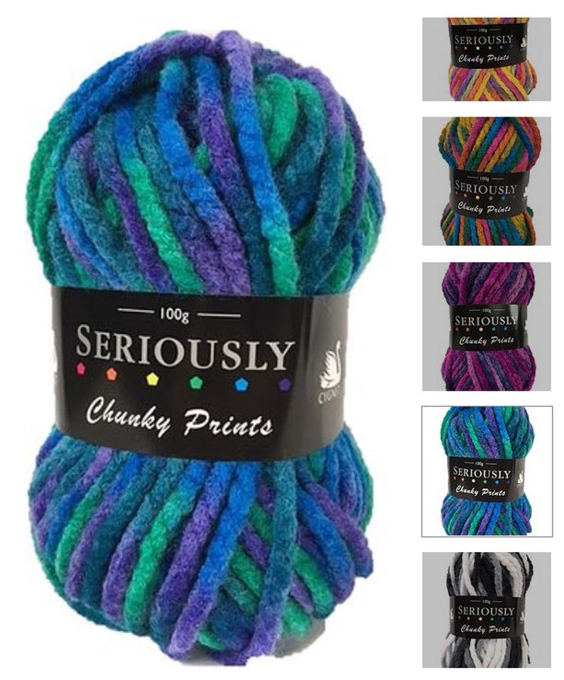 100g Balls of Seriously Chunky Prints Knitting Wool Etsy UK