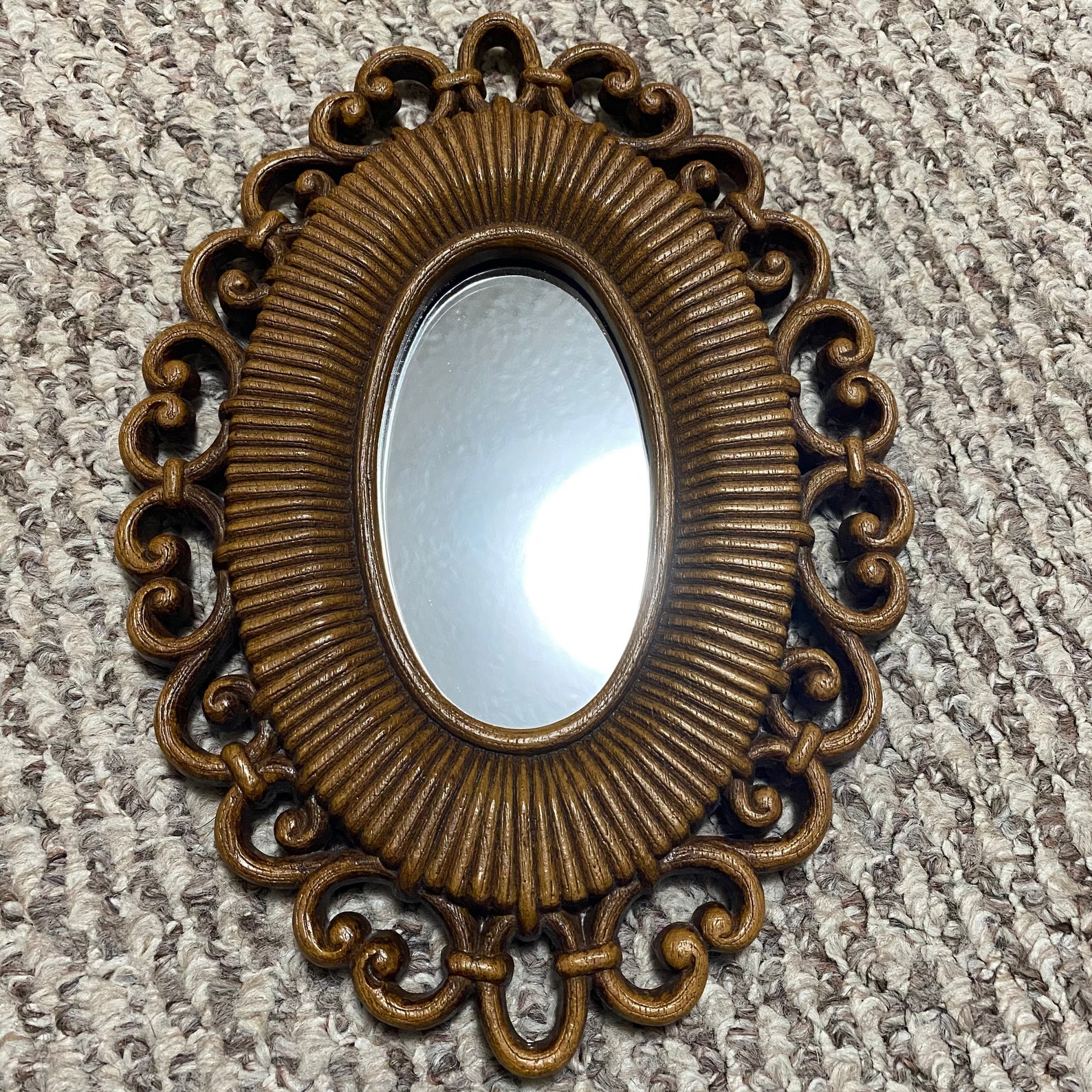 Vintage 1978 Homco Wall Mirror Plastic Frame Boho Etsy