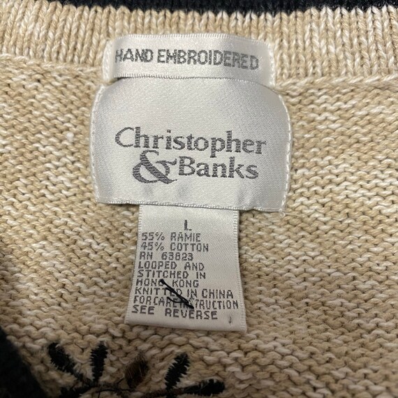 Christopher & Banks Hand Embroidered Sweater Vest… - image 3