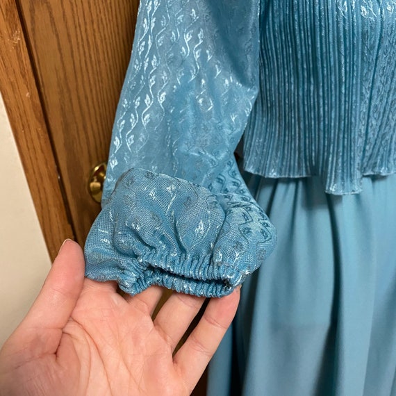 New Discoveries Blue Shiny Blouson Dress Union Ma… - image 4