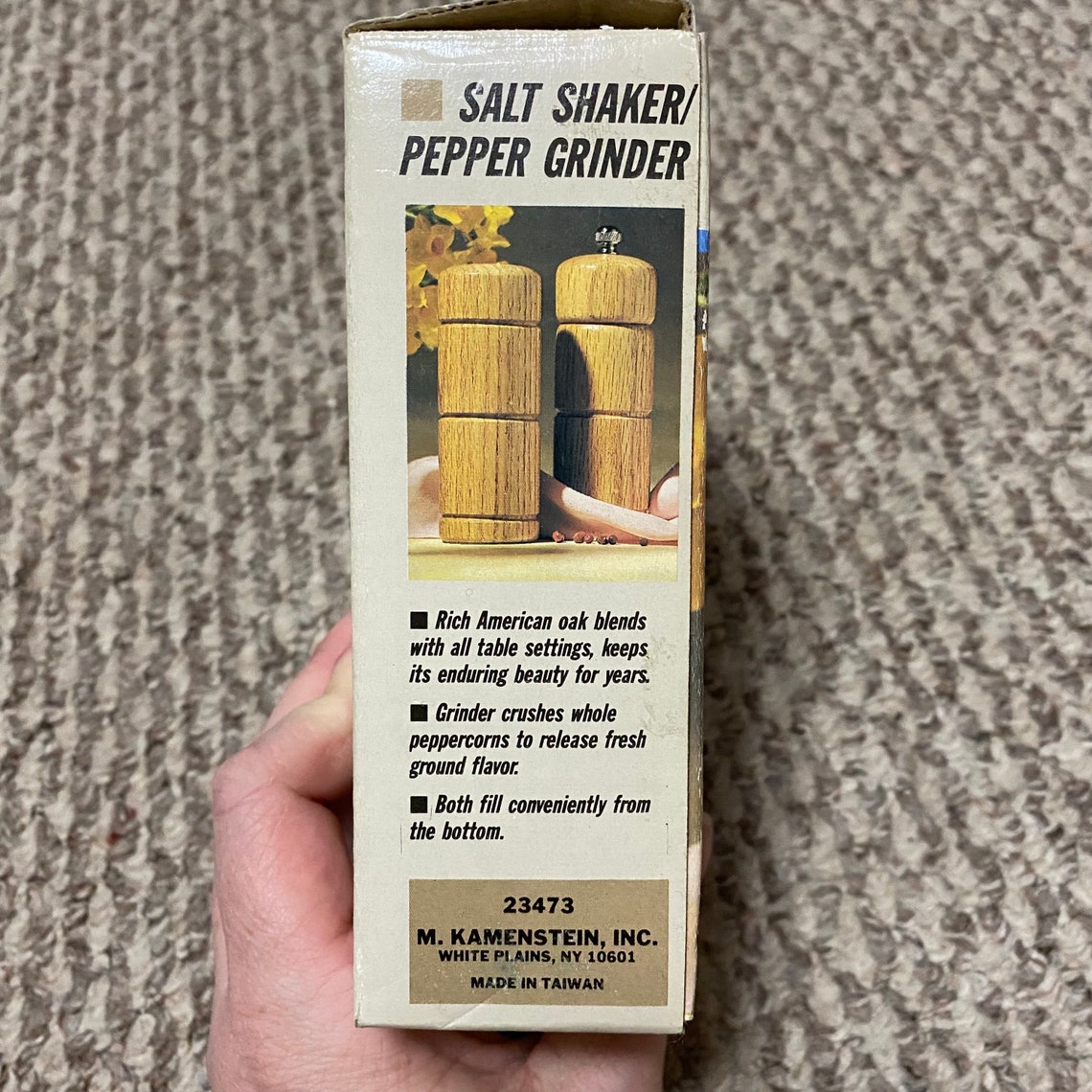 Kamenstein Golden Oak Salt and Pepper Grinder Set 1990 Newold Stock Etsy