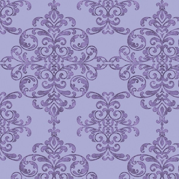 LUCY JUNE ~ DAMASK in Plum Purple ~ Riley Blake ~ By-the-Yard