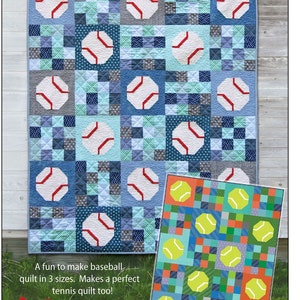 BATTER UP Quilt Pattern ~ BASEBALL or Tennis ~ by Cluck Cluck ~ Makes 3 Sizes
