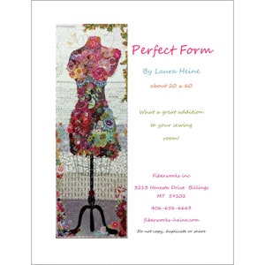 DRESS FORM Collage Quilt Pattern by Laura Heine ~ Perfect Form ~ 20 x 60 Inches