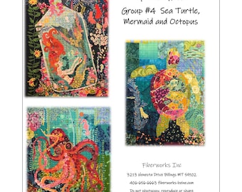 Laura Heine ~ COLLAGE QUILT PATTERN ~ Teeny Tiny 16x20 Quilts to Make ~ Set of 3