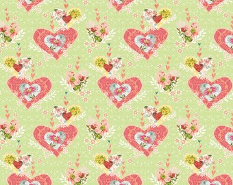 BE the LIGHT ~ Kelly Rae Roberts for Benartex ~ HEARTS ~ Light Green Background By-the-Yard