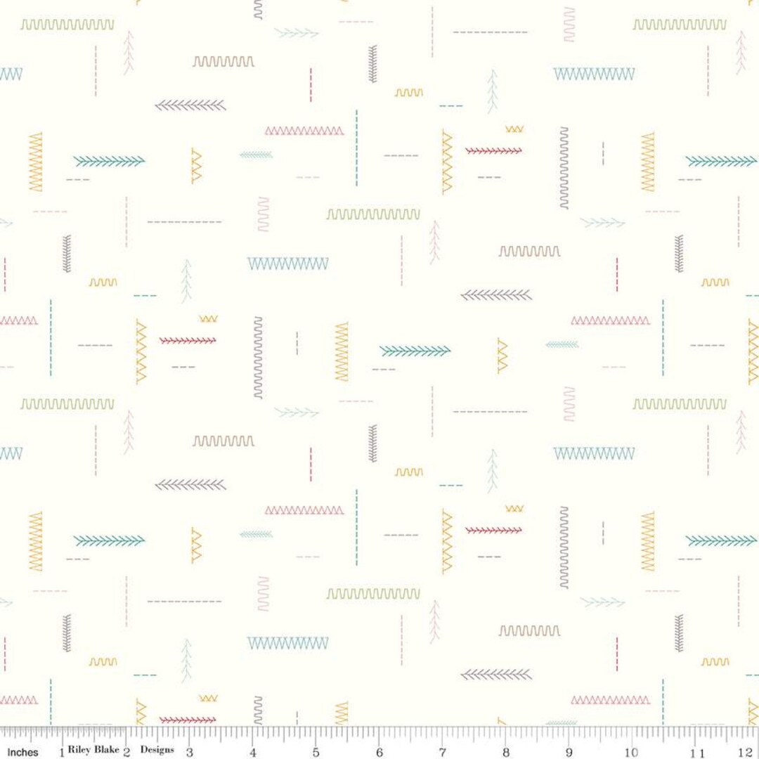 HUSH HUSH by Riley Blake ~ STITCHES ~ Soft Neutral Fabric ~ By-the-yard ...