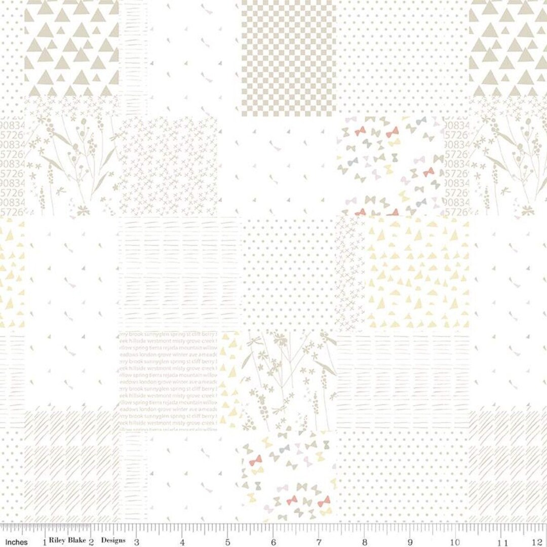 HUSH HUSH by Riley Blake ~ PATCHWORK ~ Soft Neutral Fabric ~ By-the ...
