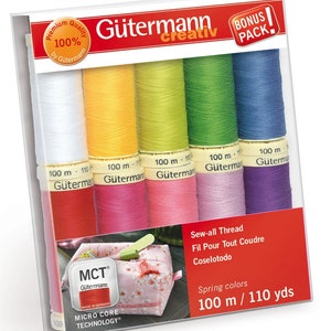 GUTERMANN THREAD Sew-All SPRING Collection ~ 10 Spools ~ 100% Poly ~ 110 yds each