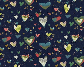 A HEART LED LIFE ~ Painted Hearts on Black ~ Kelly Rae Roberts~ Mixed Media Style