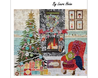 MERRY LITTLE CHRISTMAS ~ Laura Heine Collage Quilt Pattern ~ 34" Wide x 31" High Finished Size