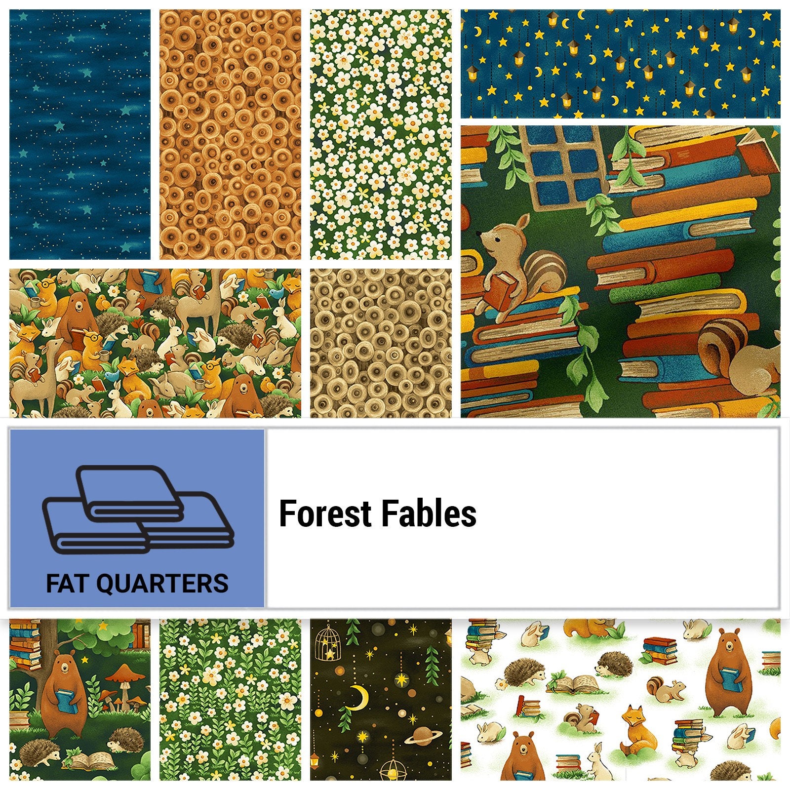 FOREST FABLES ANIMALS 11 Fat Quarters Paintbrush Studios Etsy