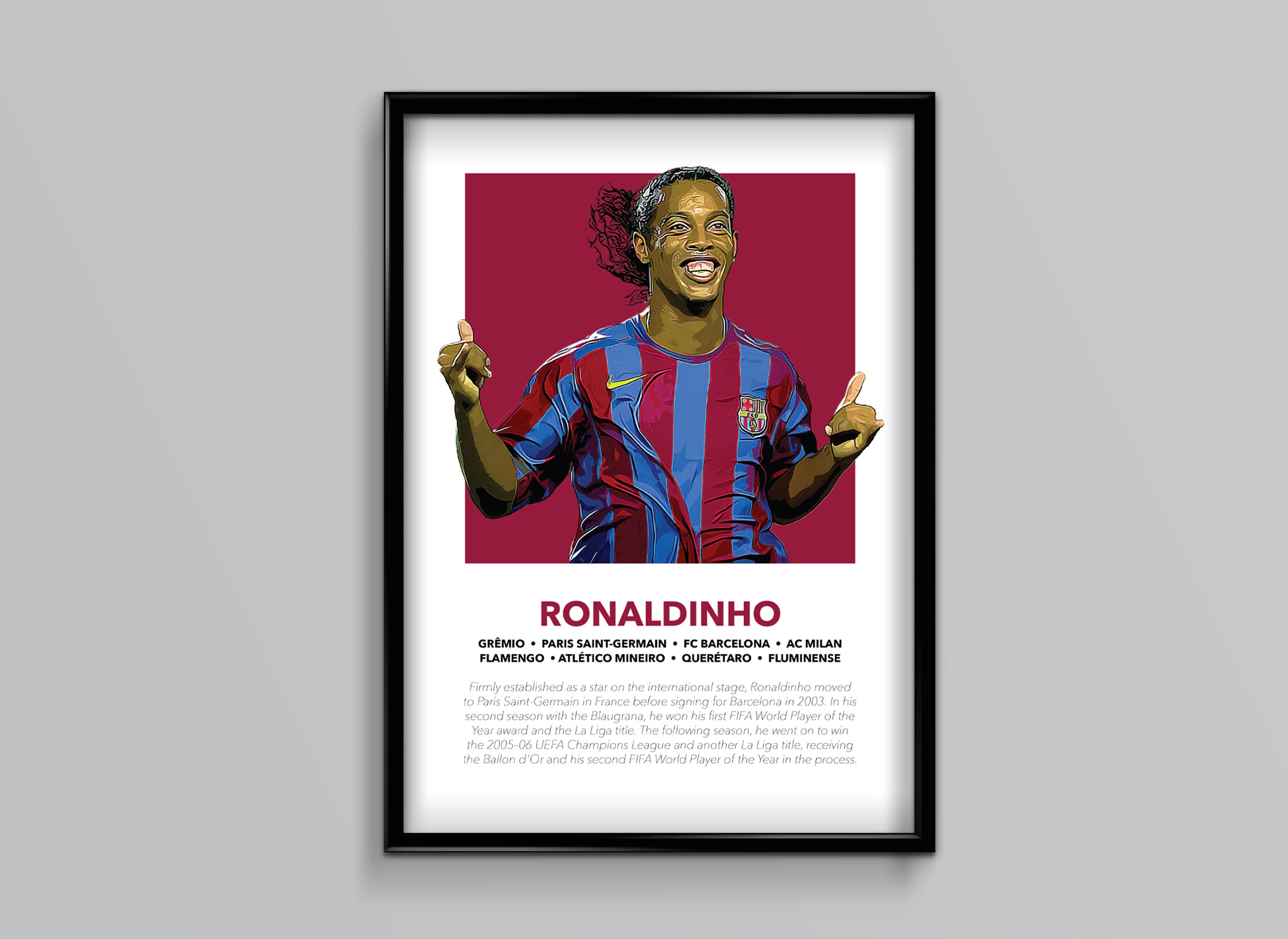 Fußball-Legenden Ronaldinho A3/A4/A5 R10 Barcelona AC | Etsy