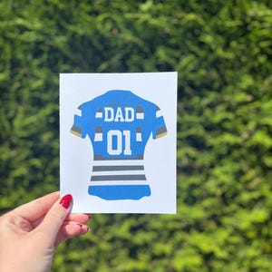 Personalised Bath Rugby Card - Custom Name & Number - Father's Day Gift