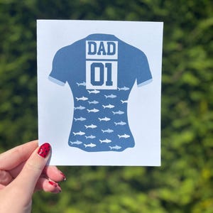 Gepersonaliseerde Sharks Rugby-kaartverkoop - aangepaste naam en nummer - Vaderdagcadeau