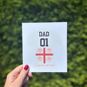 Personalised England Rugby Card - Custom Name & Number - Father's Day Gift
