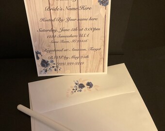 Bridal Shower invitations - rustic - wedding