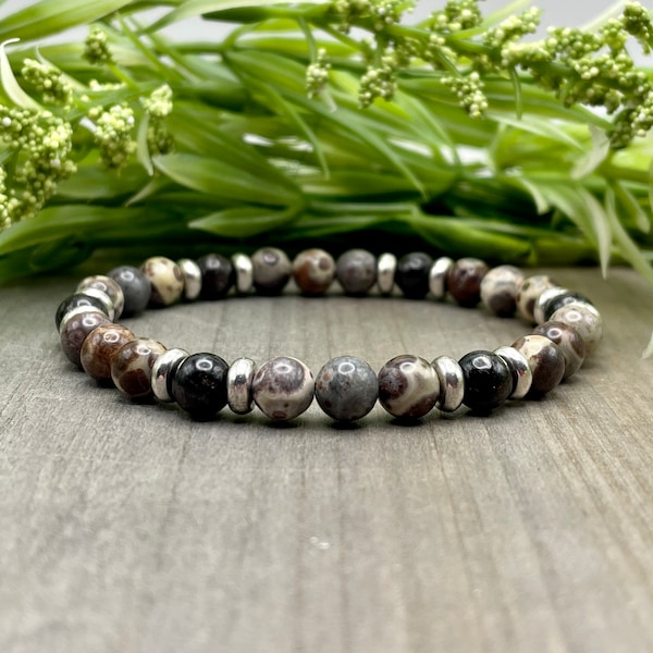 Guiding Support Bracelet | Astrophyllite and Astroite Jasper Genuine Natural Gemstone Bead Bracelet