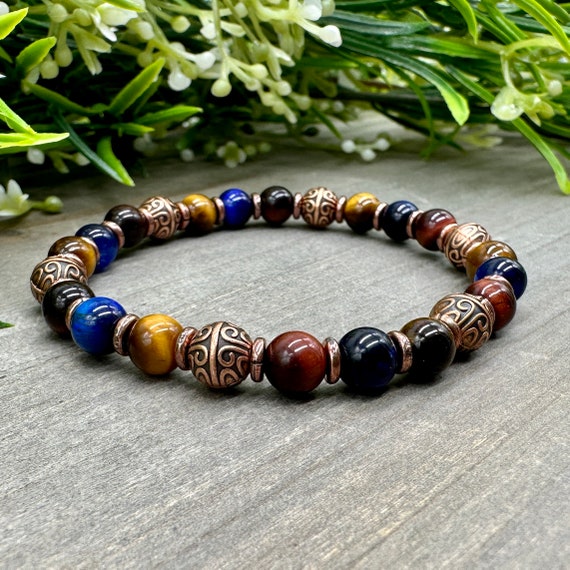 Tiger Eye Bead Stretch Bracelet Genuine Stones Tiger Eye Bead Stretch Bracelet Genuine Stones