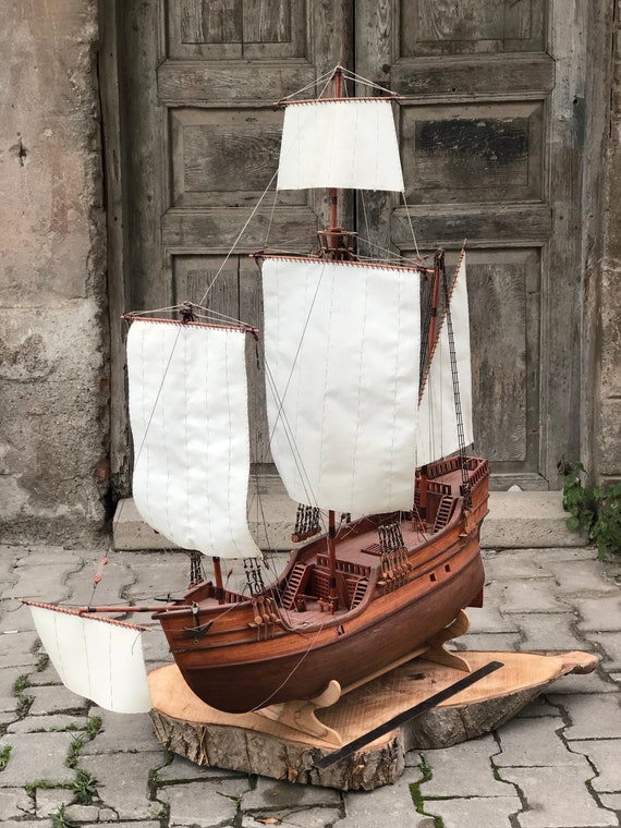 SANTA Maria-sailing Ship Model Assembled, Wooden Boat Model