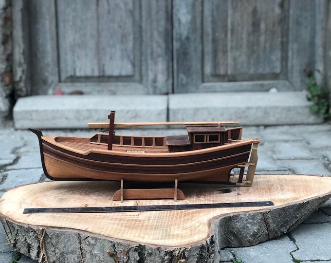 Wooden Fishing Boat Model Ship Wooden Ship Antique Ship Big Brother Gift