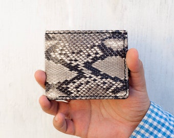 Genuine Python Snake Skin Exotic Leather Bifold Luxury Wallet