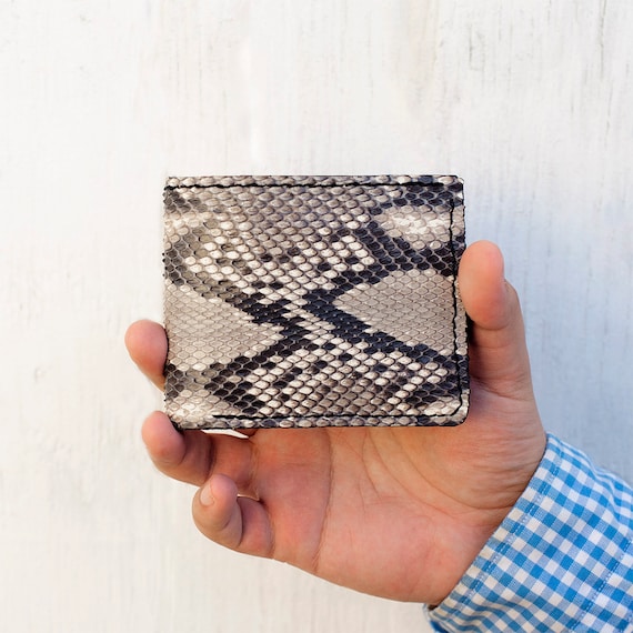 100% GENUINE PYTHON SNAKE SKIN LEATHER MEN'S BIFOLD WALLET