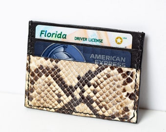 Handmade Python Skin Card Wallet – 5 Pocket Leather Wallet