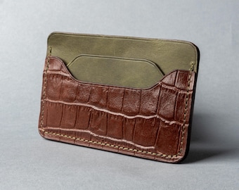Handcrafted Minimalist Leather Card Holder – Slim Pocket Wallet