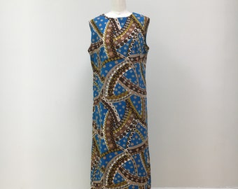 XL Long Sleeveless Mod 1960's Maxi Dress