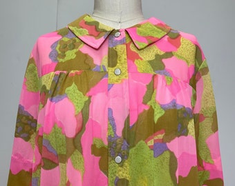 Sz. L Floral 1960's Robe