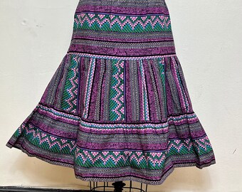 Sz. S 1960's Cotton Tiered Skirt