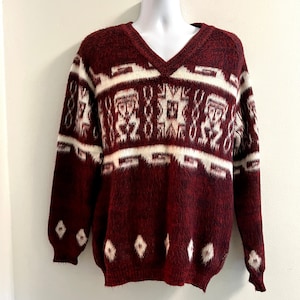 Sz XL Acrylic Men&#39;s Mohair 1970s Sweater