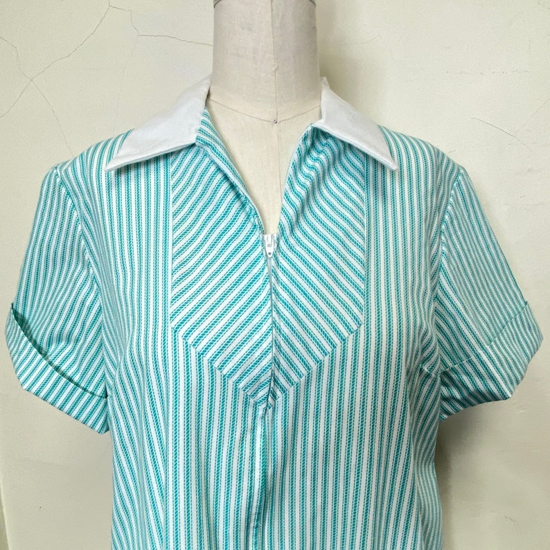 Sz 10 Vintage Zip & Dash Zip Front Dress image 8