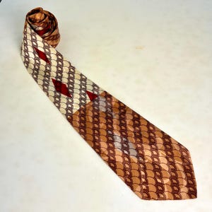 1940's Diamond Jacquard Tie "Towncraft Deluxe Cravat"