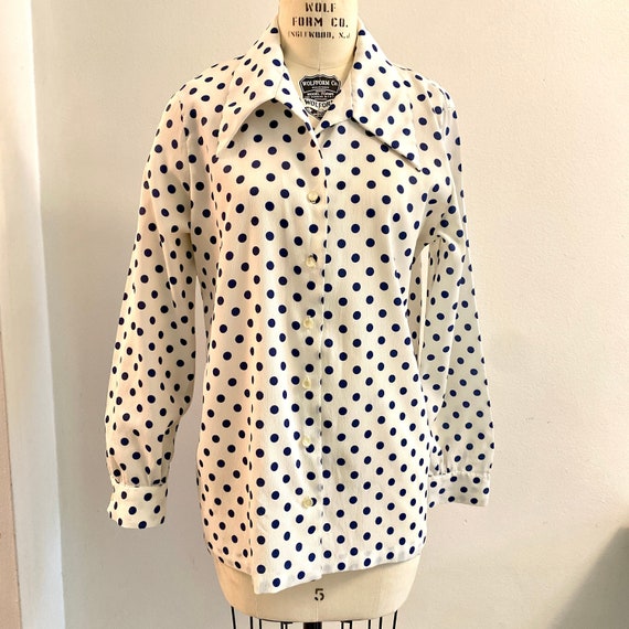 トップス 60s custom needle polka dot shirt Sz. XL Polkadot 1960's Shirt - Etsy